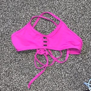 PURPLE JOLYN TIE-BACK BIKINI TOP